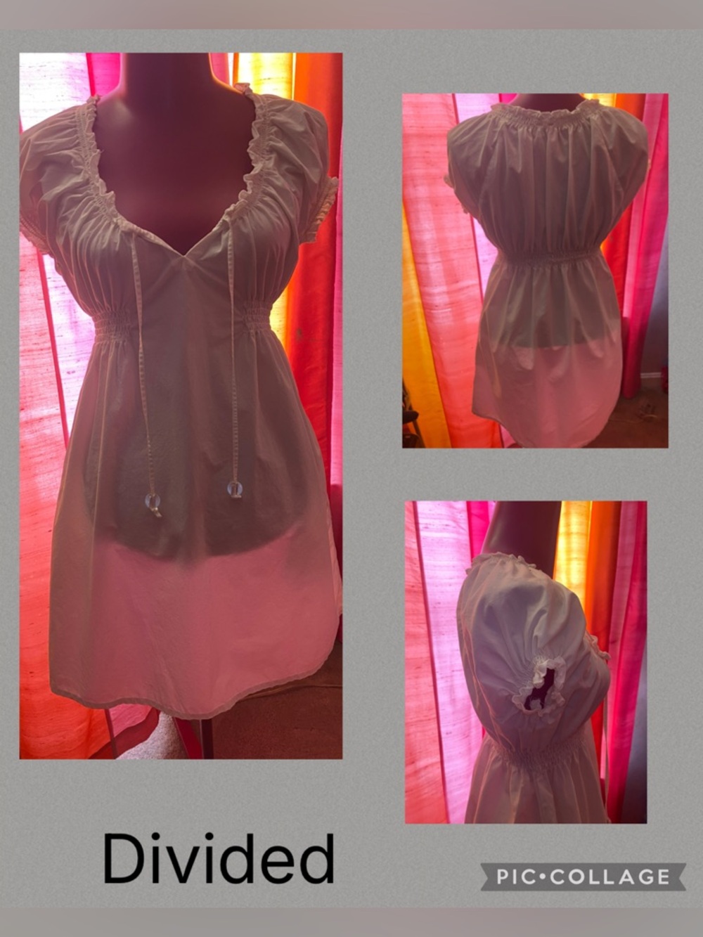 Sheer H&M babydoll white dress (8) Divided ❤️